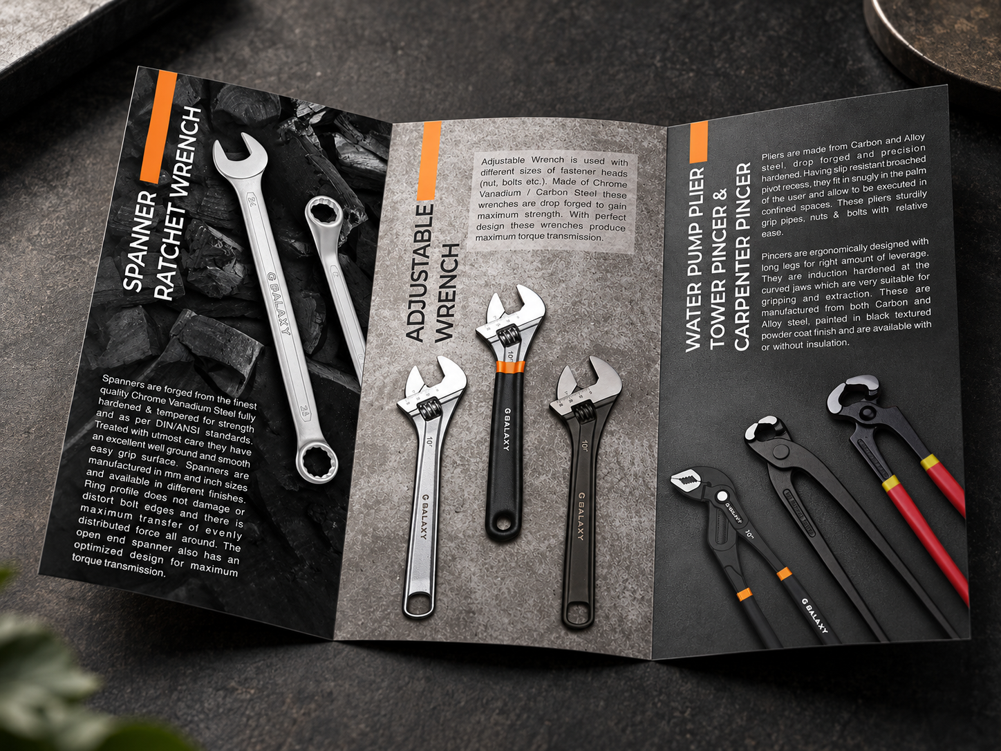 HR Industries Trifold brochure · interior